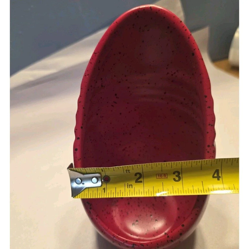 Stoneware Speckled Barn Red Candle,  Spoon Rest, Kitchen Utensil Holder